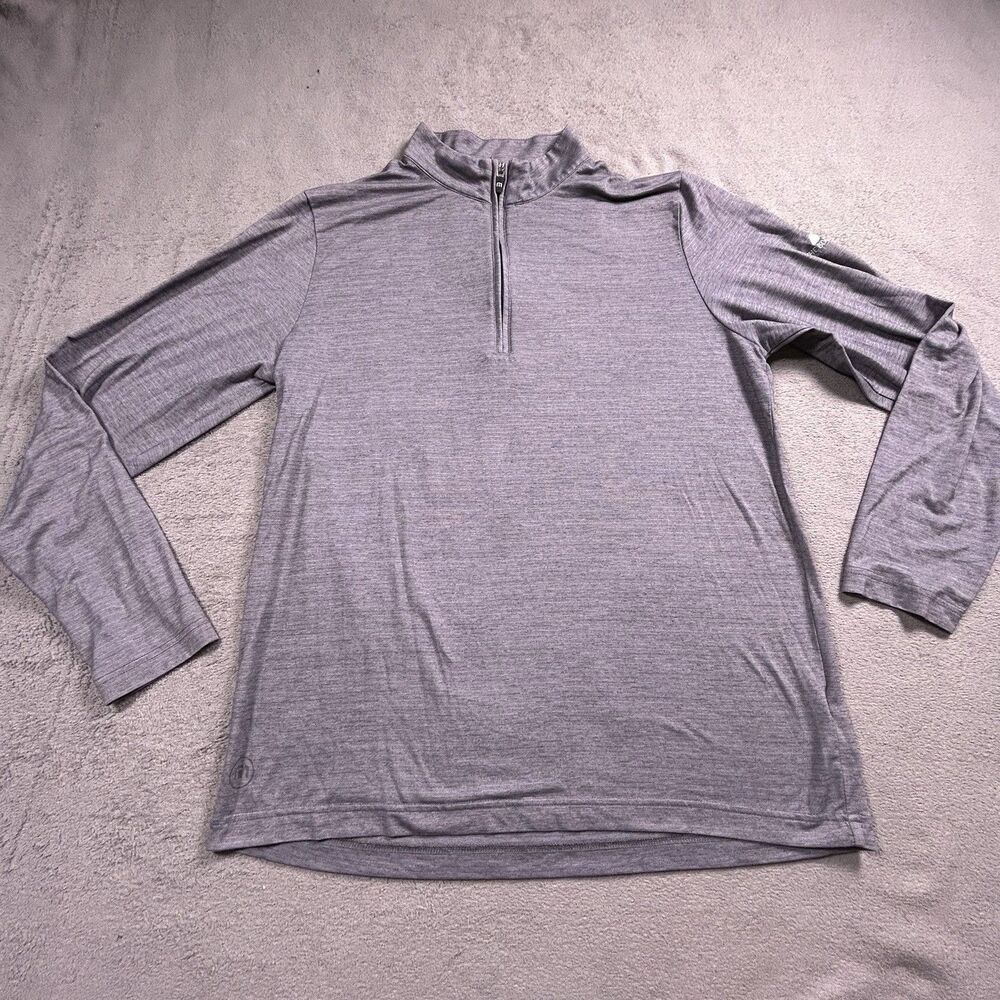 Travis Mathew Pullover Mens Large Gray 1/4 Zip Long Sleeve Golf Stretch Jersey